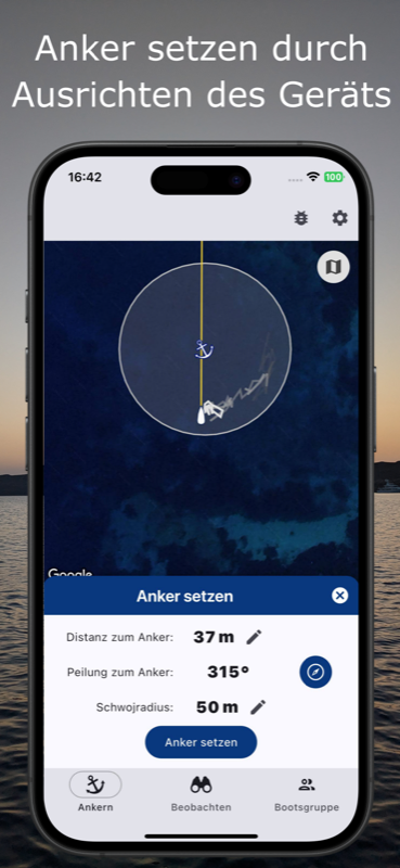 Anker durch Zeigen setzen
